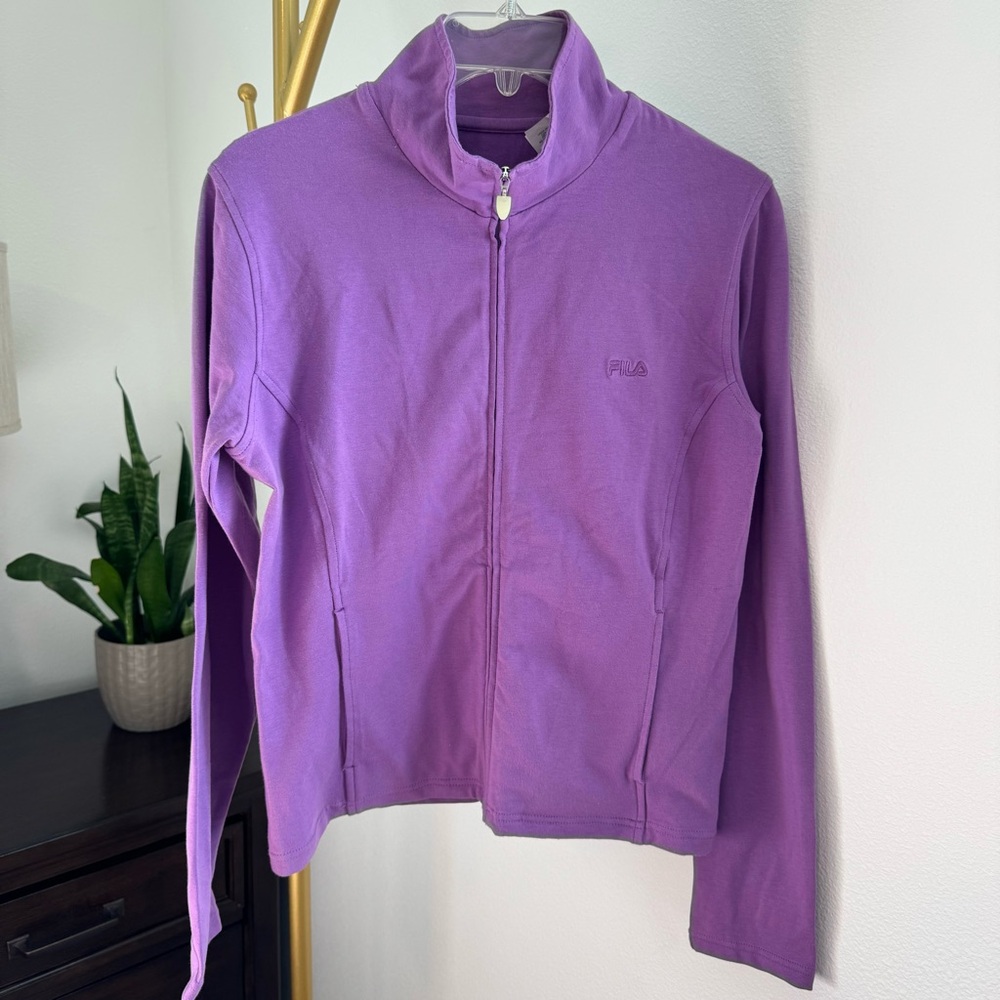 Fila Zip Up Sporty Jacket - Purple - Size Medium